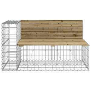 vidaXL Banco de jardim c/ design gabi&atilde;o 122x71x65,5cm pinho impregnado