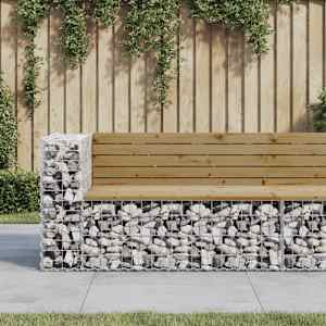 Vrtna gabionska klop 122x71x65,5 cm impregnirana borovina