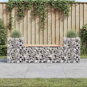 Zahradní lavice gabionový design 183x41x60,5 cm dřevo douglasky - obrázek 1