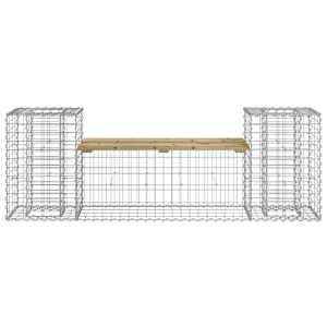 Zahradní lavice gabionový design 183x41x60,5 cm borové dřevo - obrázek 5