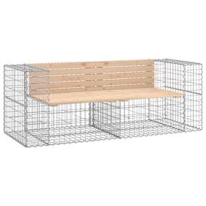 Zahradní lavice gabionový design 184x71x65,5cm masivní borovice - obrázek 2