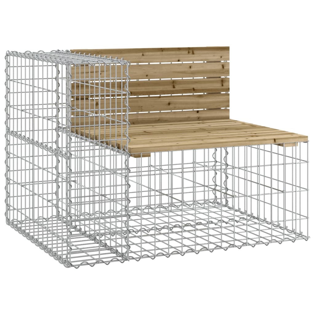 vidaXL tömör impergnált fenyőfa gabion kerti pad 184x71x65,5 cm