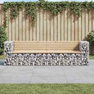 Zahradní lavice gabionový design 244x71x65,5cm masivní borovice - obrázek 1