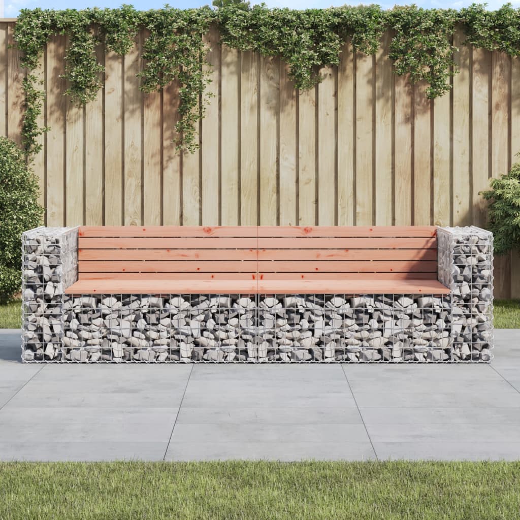 Zahradní lavice gabionový design 244x71x65,5 cm masiv douglasky