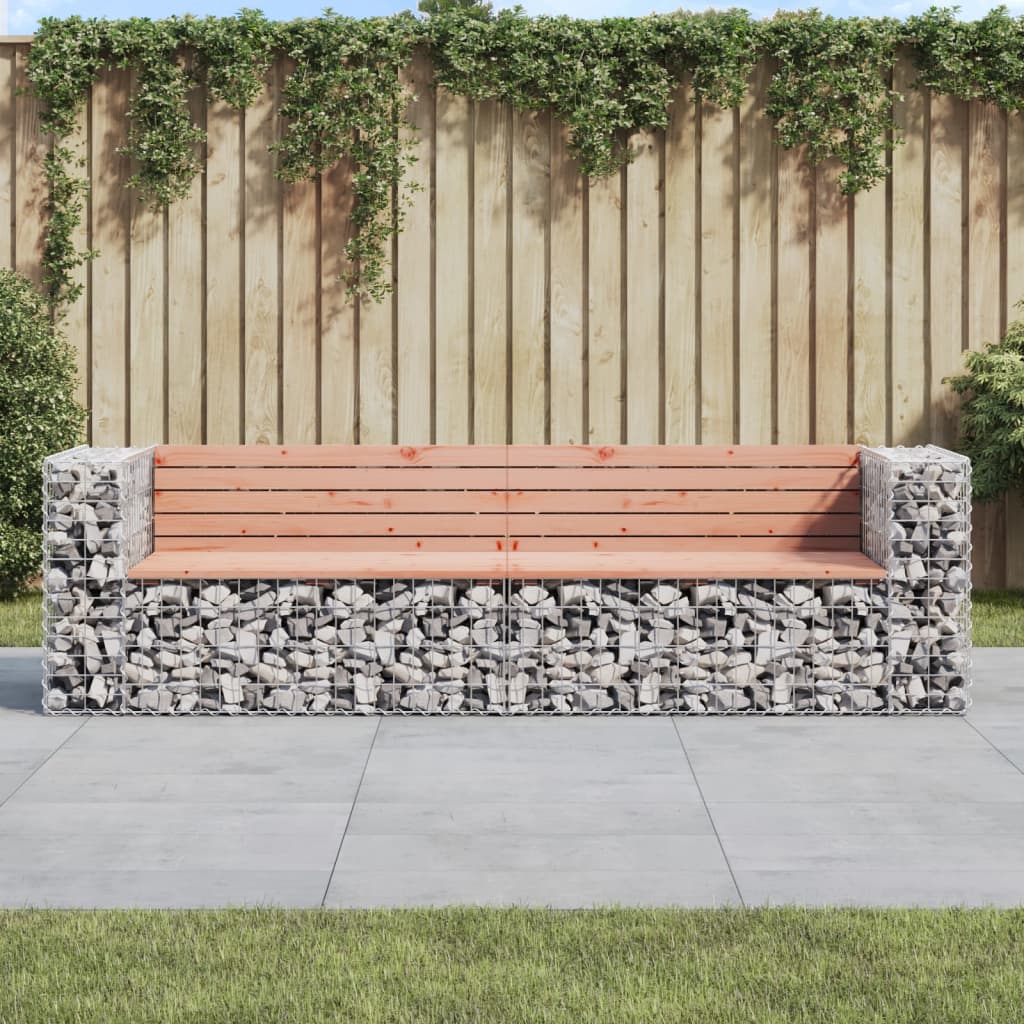 Vidaxl Banca De Gradina Cu Gabion, 244x71x65,5 Cm, Lemn Masiv Douglas