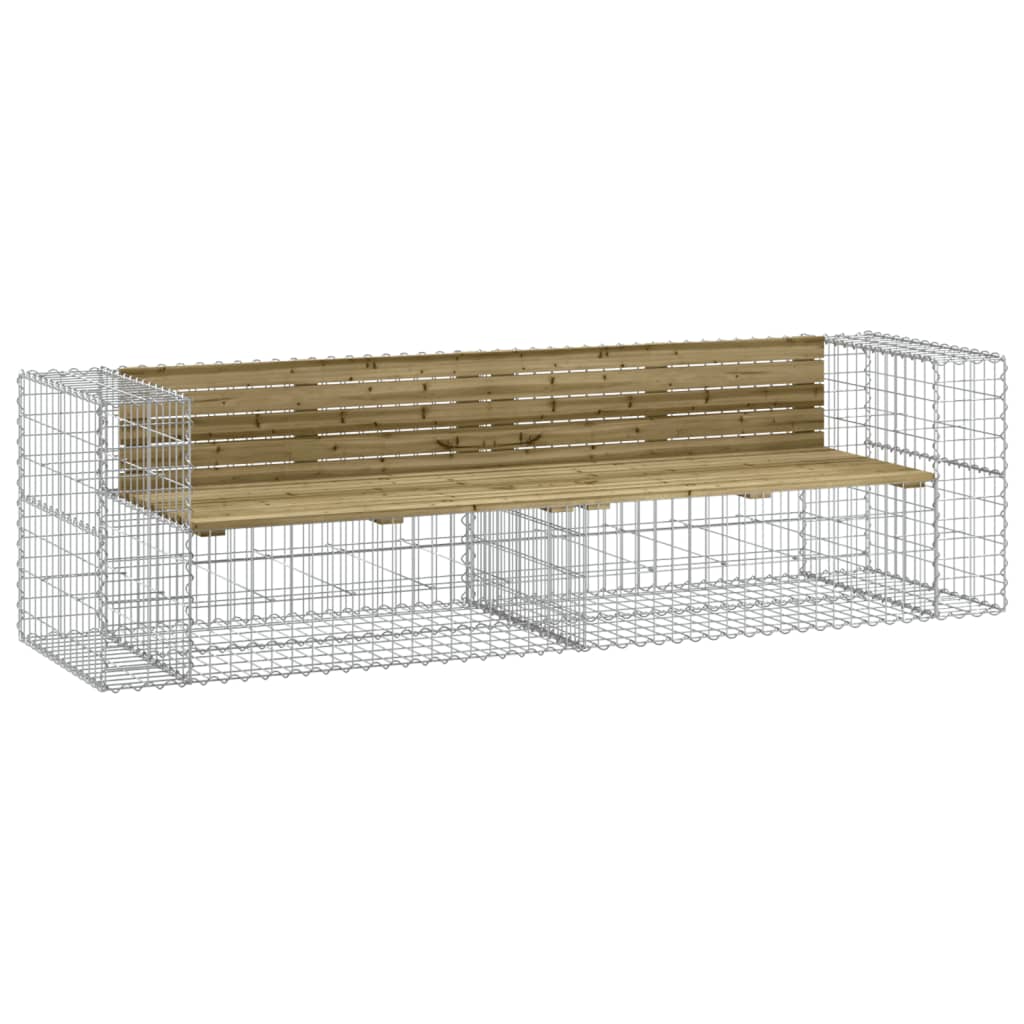 vidaXL Zahradní lavice gabionový design 244x71x65,5 cm borové dřevo