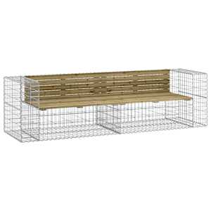 Zahradní lavice gabionový design 244x71x65,5 cm borové dřevo - obrázek 2