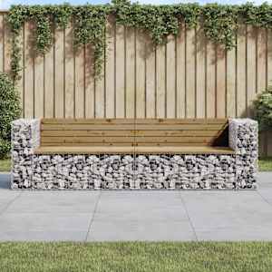 Vrtna gabionska klop 244x71x65,5 cm impregnirana borovina