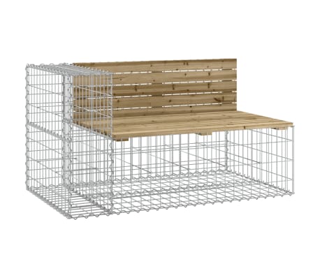 vidaXL Banc de jardin avec panier en gabion bois de pin impr&eacute;gn&eacute;
