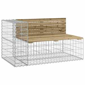 vidaXL Banc de jardin avec panier en gabion bois de pin impr&eacute;gn&eacute;