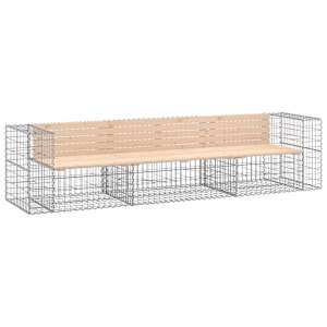 Zahradní lavice gabionový design 287x71x65,5cm masivní borovice - obrázek 2