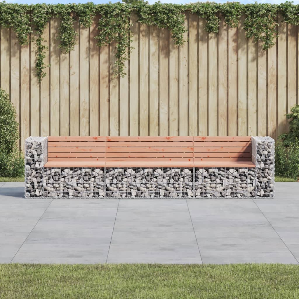 Zahradní lavice gabionový design 287x71x65,5 cm masiv douglasky