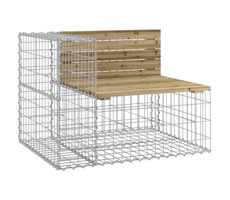 vidaXL Gartenbank aus Gabionen 287x71x65,5 cm Kiefernholz Impr&auml;gniert