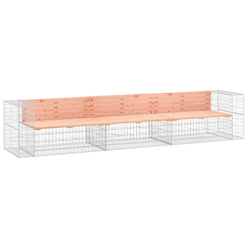 Thumbnail - vidaXL Gartenbank aus Gabionen 347x71x65,5 cm Massivholz Douglasie