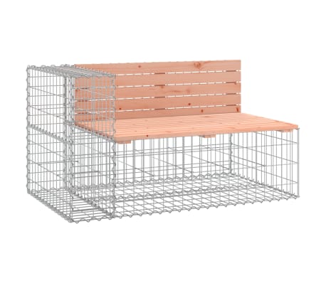 vidaXL Banc jardin design gabion 347x71x65,5 cm bois massif de douglas
