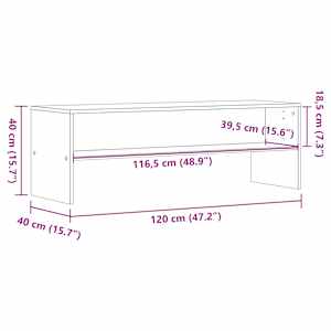 TV skříňka kouřový dub 120 x 40 x 40 cm kompozitní dřevo - obrázek 9
