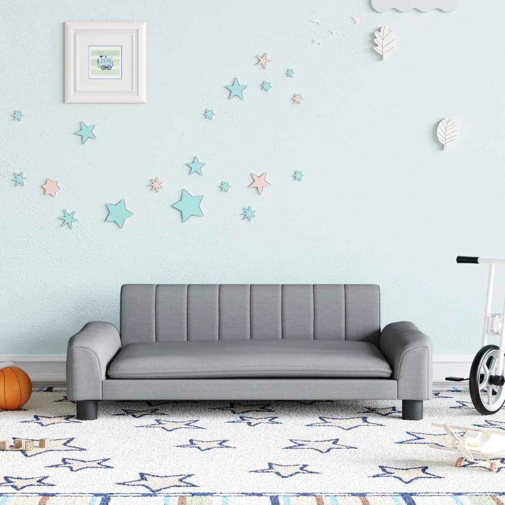 vidaXL Canapea pentru copii, gri deschis, 90x53x30 cm, material textil