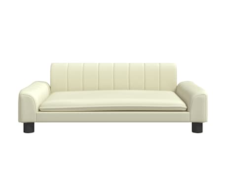 vidaXL Canapea pentru copii, crem, 90x53x30 cm, piele ecologică