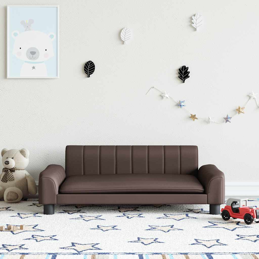 vidaXL Kindersofa Braun 90x53x30 cm Kunstleder