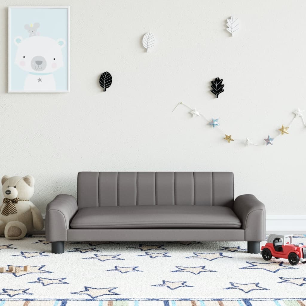 Canapé pour enfants gris 90x53x30 cm similicuir