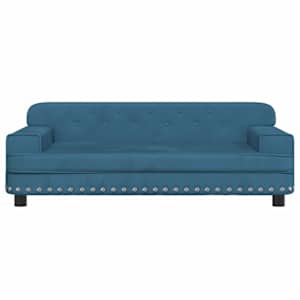 vidaXL Vaiki&scaron;ka sofa, mėlynos spalvos, 90x53x30cm, aksomas