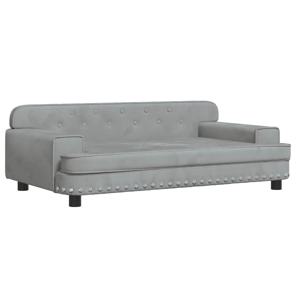 Thumbnail - vidaXL Kindersofa Hellgrau 90x53x30 cm Samt