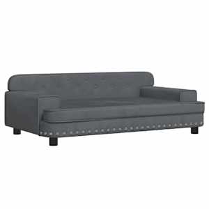 vidaXL lastediivan, tumehall, 90 x 53 x 30 cm, samet