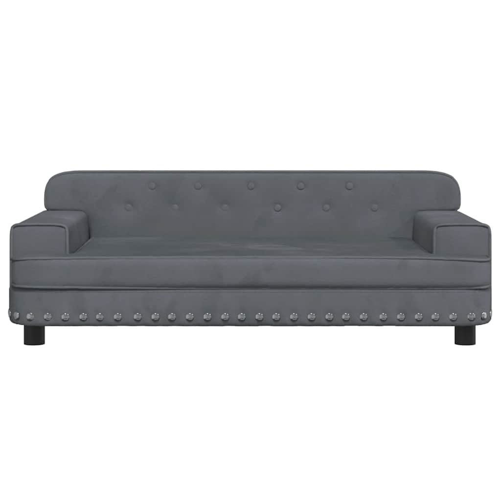 Thumbnail - vidaXL Kindersofa Dunkelgrau 90x53x30 cm Samt