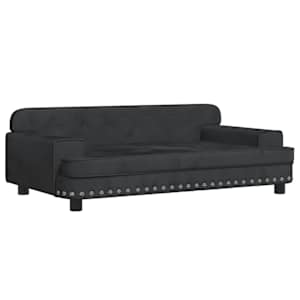vidaXL lastediivan, must, 90 x 53 x 30 cm, samet