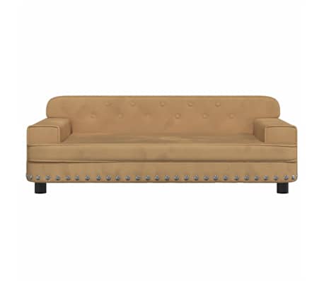 vidaXL Barnas&oacute;fi Br&uacute;nt 90x53x30 cm Flauel