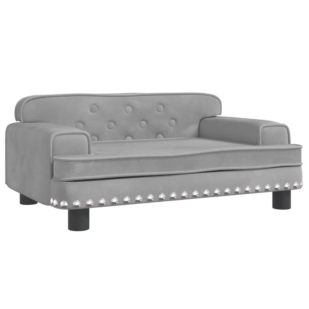 Alternativ bild 1 för VidaXl Barnsoffa Ljusgrå 70X45X30 Cm Sammet