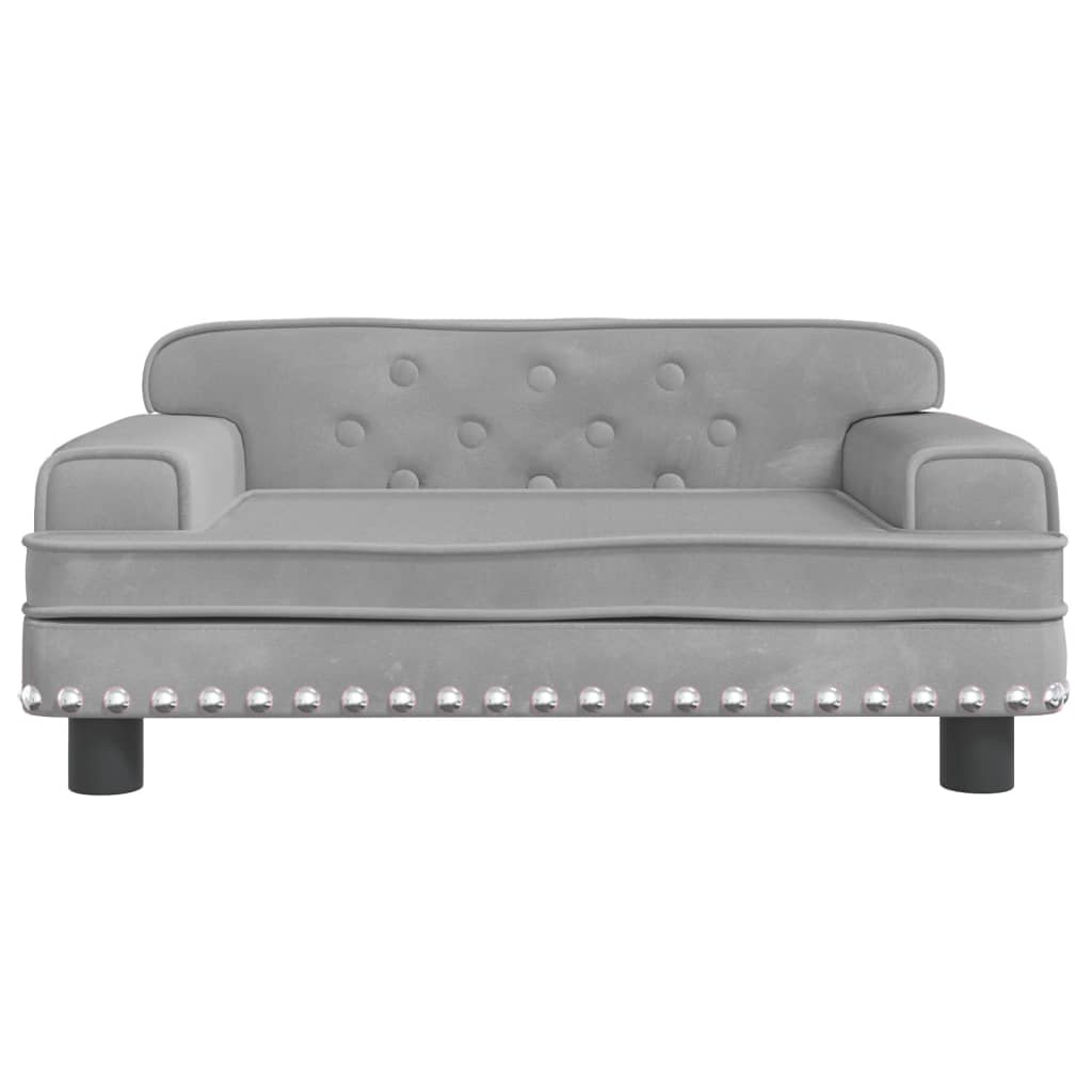 Alternativ bild 3 för VidaXl Barnsoffa Ljusgrå 70X45X30 Cm Sammet