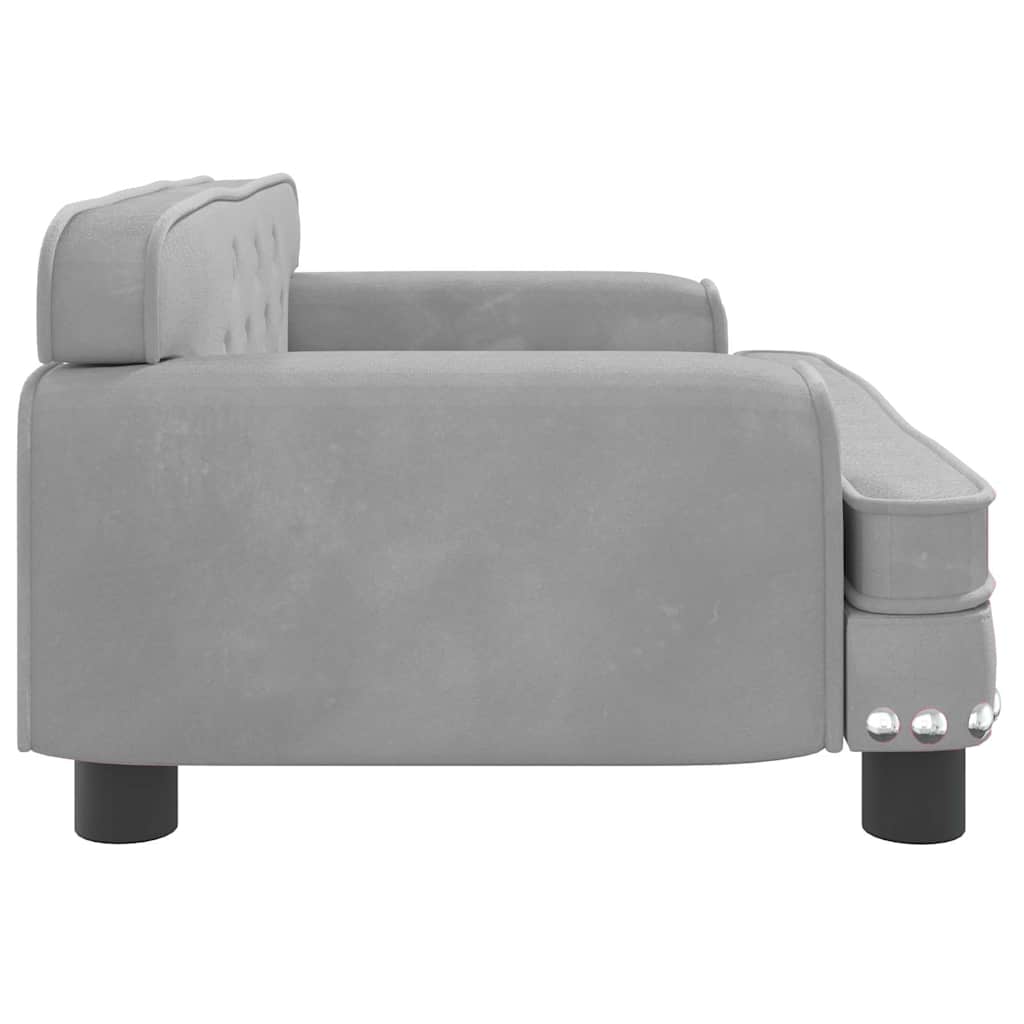 Alternativ bild 2 för VidaXl Barnsoffa Ljusgrå 70X45X30 Cm Sammet