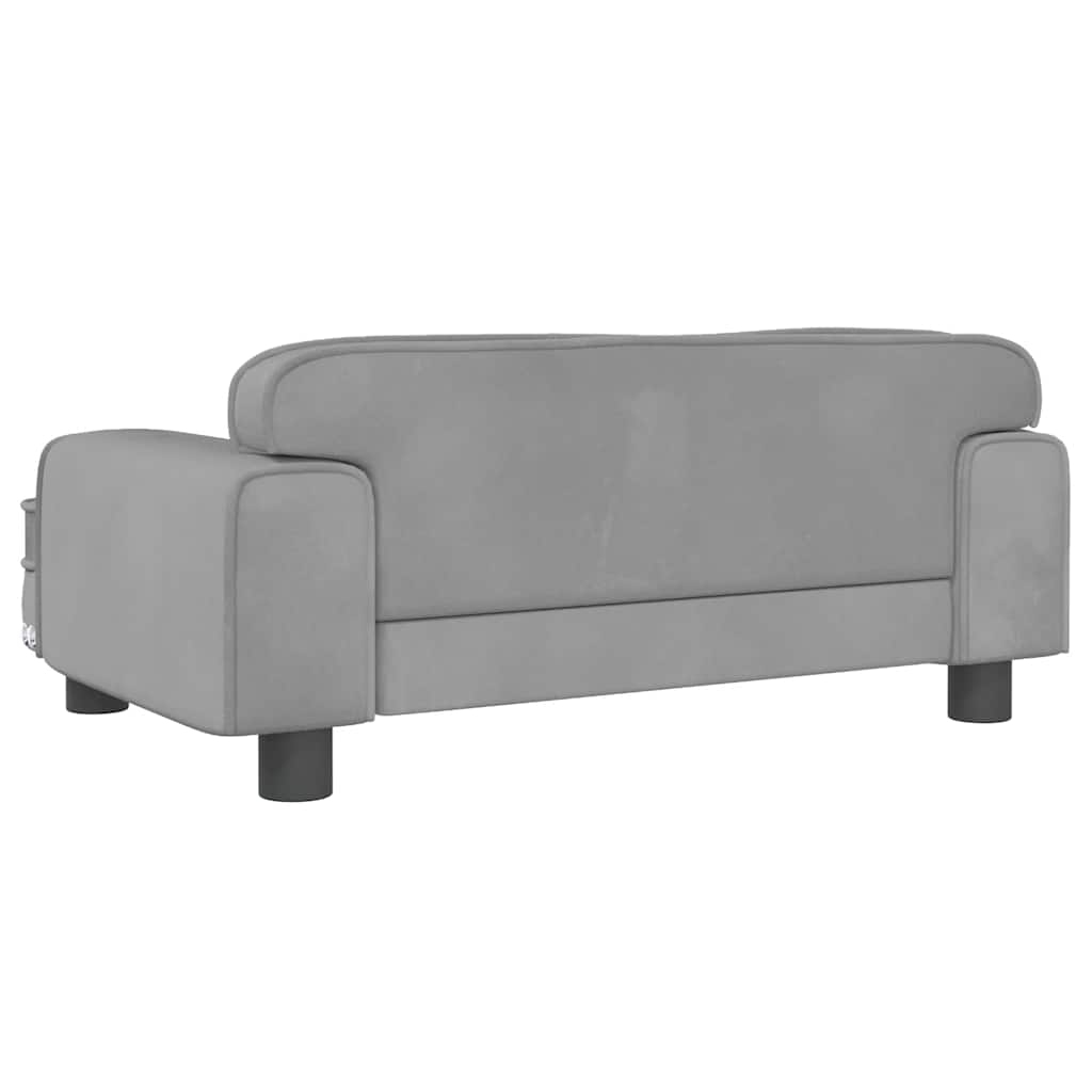 Alternativ bild 4 för VidaXl Barnsoffa Ljusgrå 70X45X30 Cm Sammet