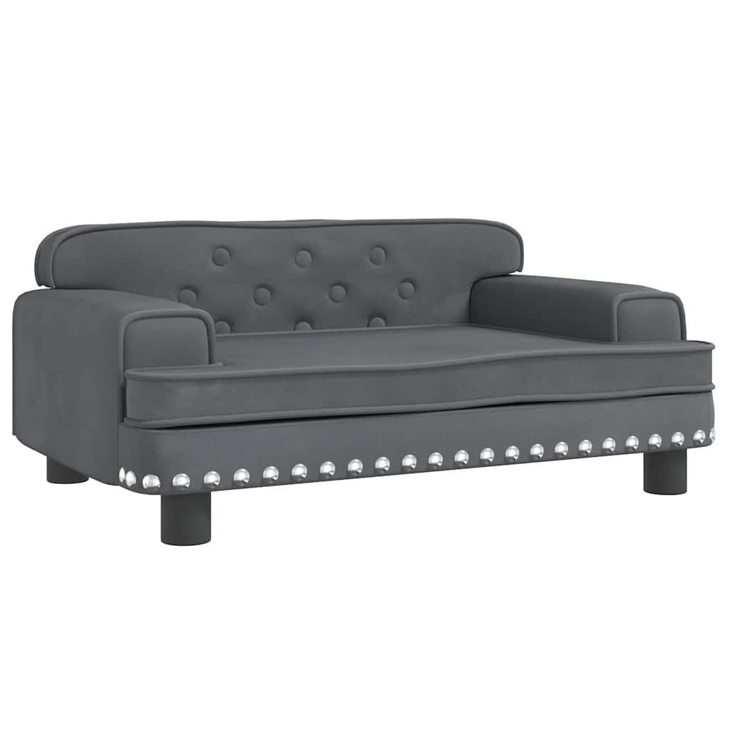 Alternativ bild 1 för VidaXl Barnsoffa Mörkgrå 70X45X30 Cm Sammet