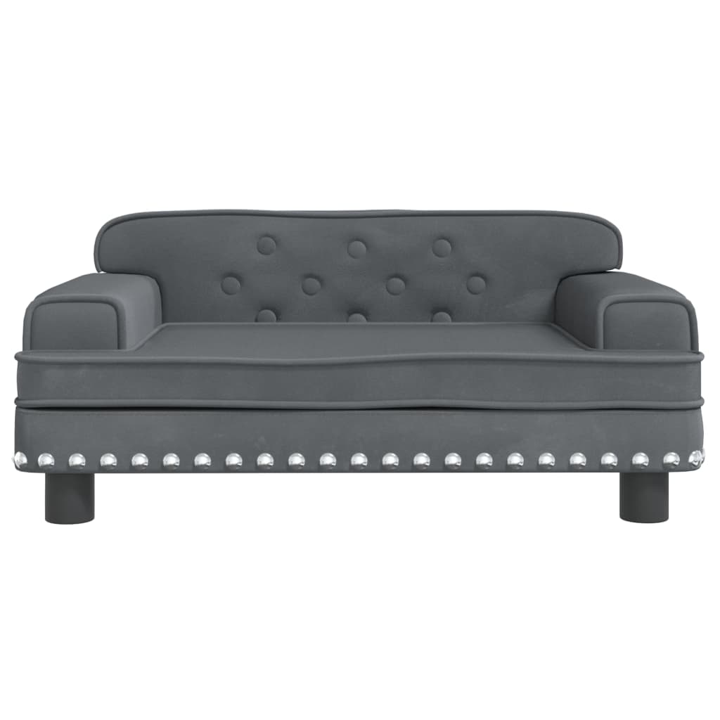 Alternativ bild 3 för VidaXl Barnsoffa Mörkgrå 70X45X30 Cm Sammet