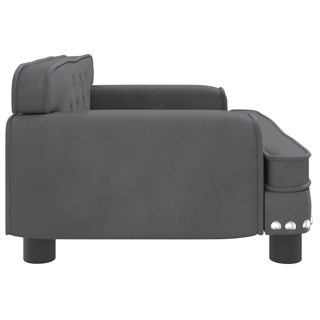 Alternativ bild 2 för VidaXl Barnsoffa Mörkgrå 70X45X30 Cm Sammet