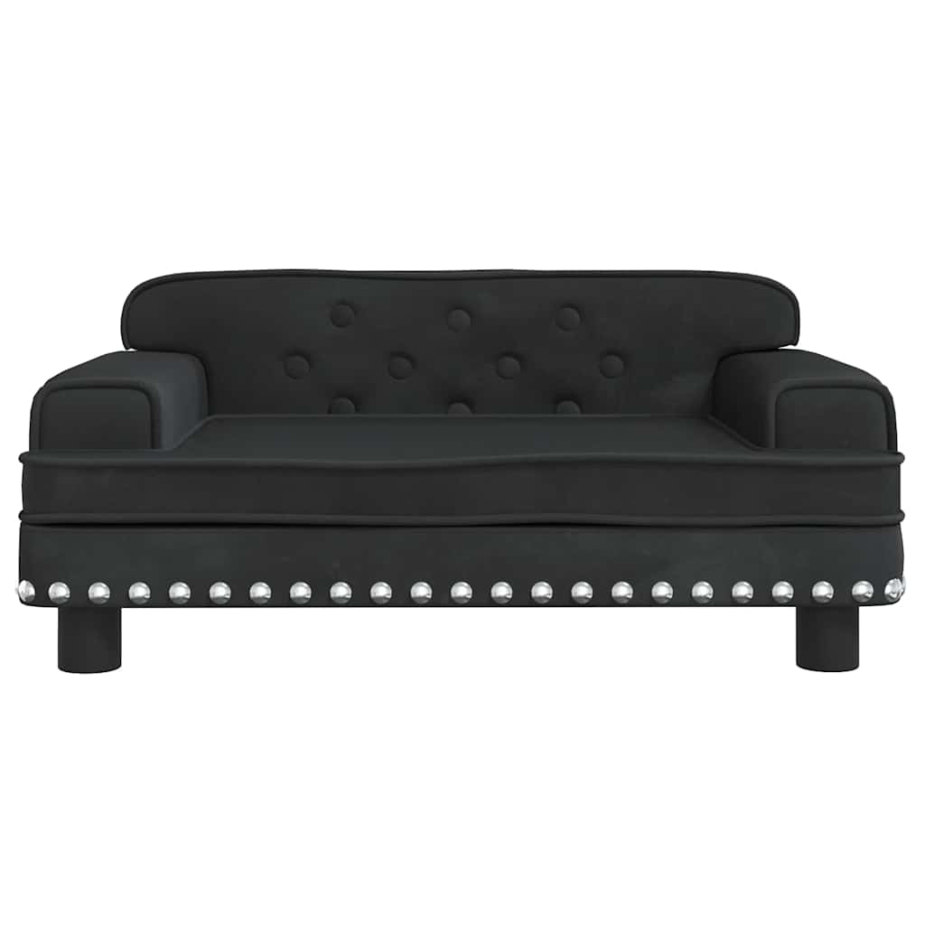 vidaXL - Kinderbank - 70x45x30 - cm - fluweel - zwart