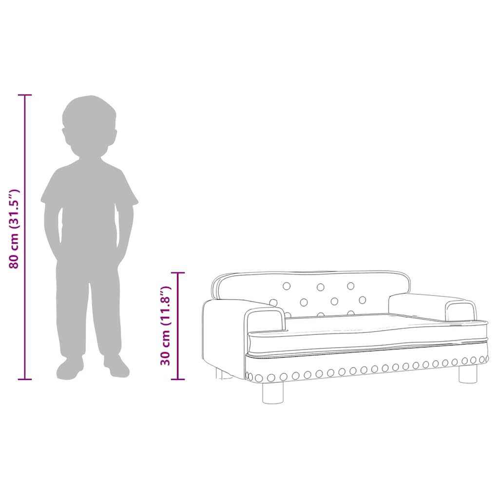 Vaikiška sofa, rudos spalvos, 70x45x30cm, aksomas 7 8720845456115 g en hd 6