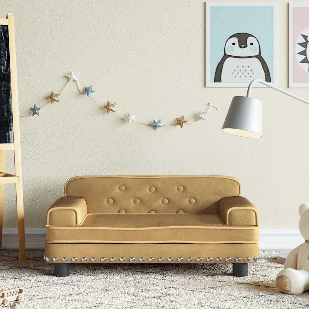 vidaXL Canapea pentru copii, maro, 70x45x30 cm, catifea