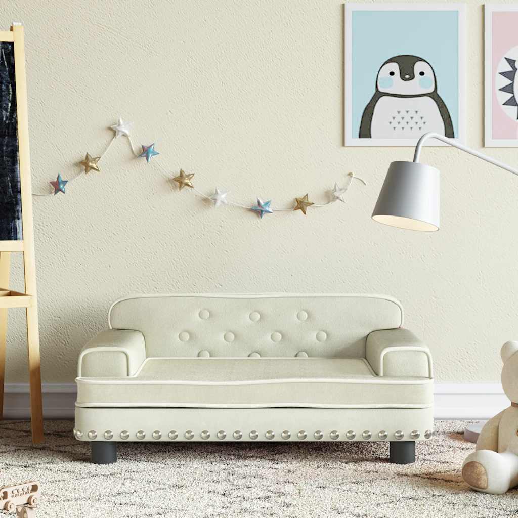 vidaXL Kindersofa Creme 70x45x30 cm Samt