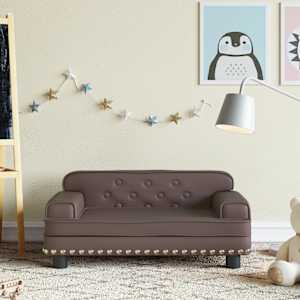 Otroški kavč rjav 70x45x30 cm umetno usnje