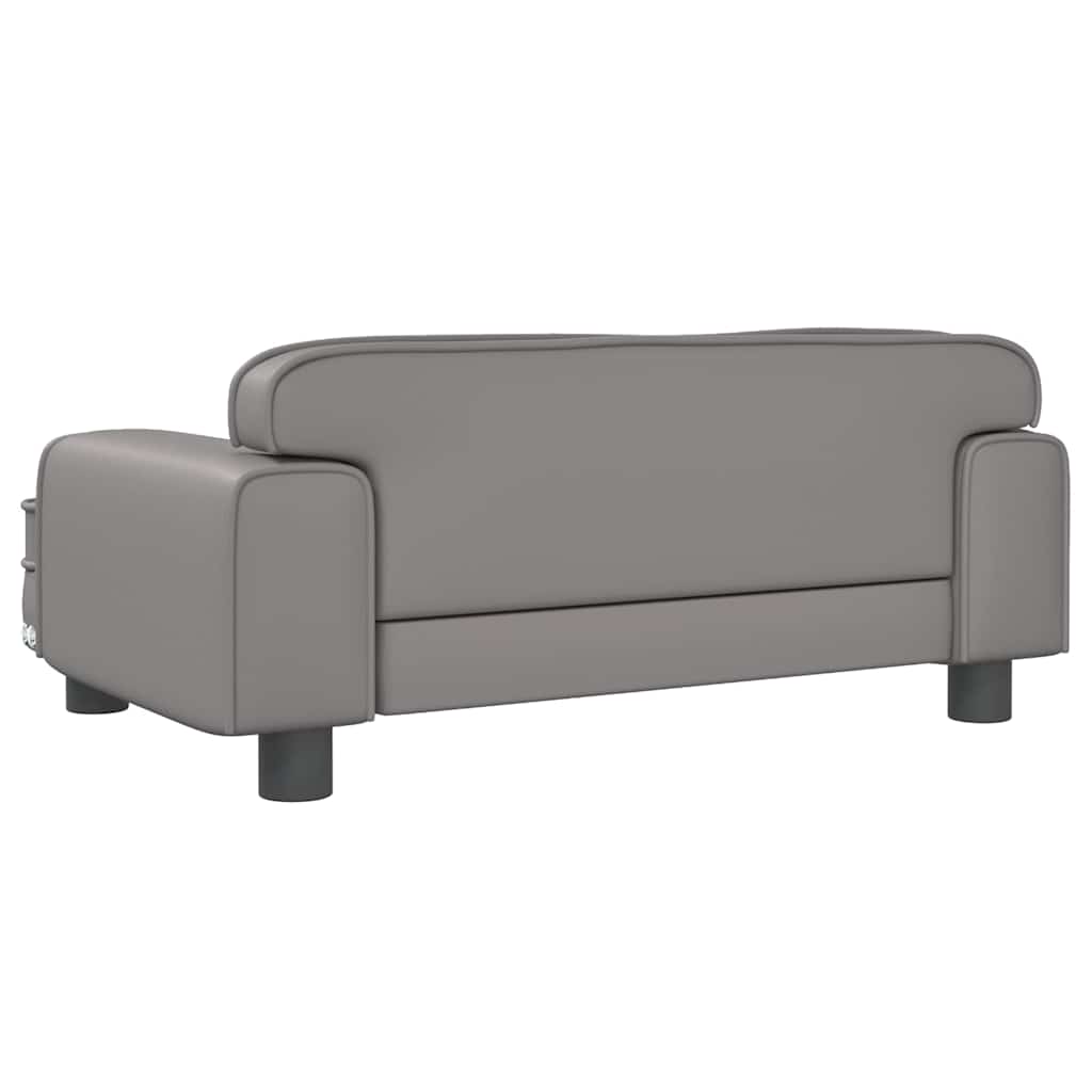Alternativ bild 4 för VidaXl Barnsoffa 70X45X30 Cm Grå Konstläder