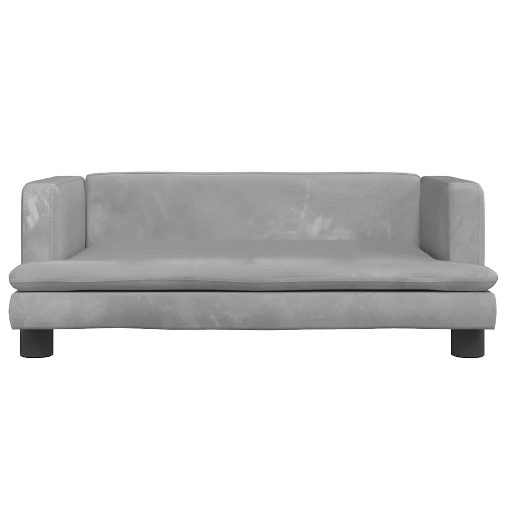 Thumbnail - vidaXL Kindersofa Hellgrau 80x45x30 cm Samt