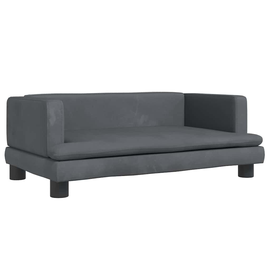 Thumbnail - vidaXL Kindersofa Dunkelgrau 80x45x30 cm Samt