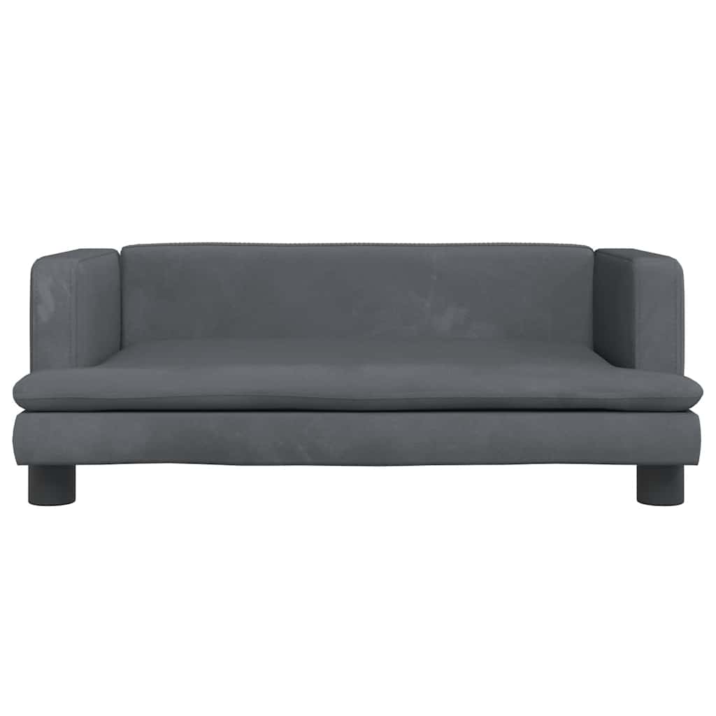 vidaXL - Kinderbank - 80x45x30 - cm - fluweel - donkergrijs