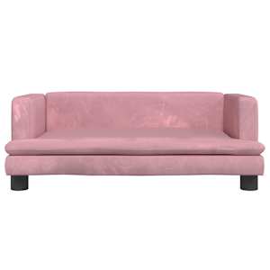 Dětská pohovka růžová 80 x 45 x 30 cm samet - obrázek 3