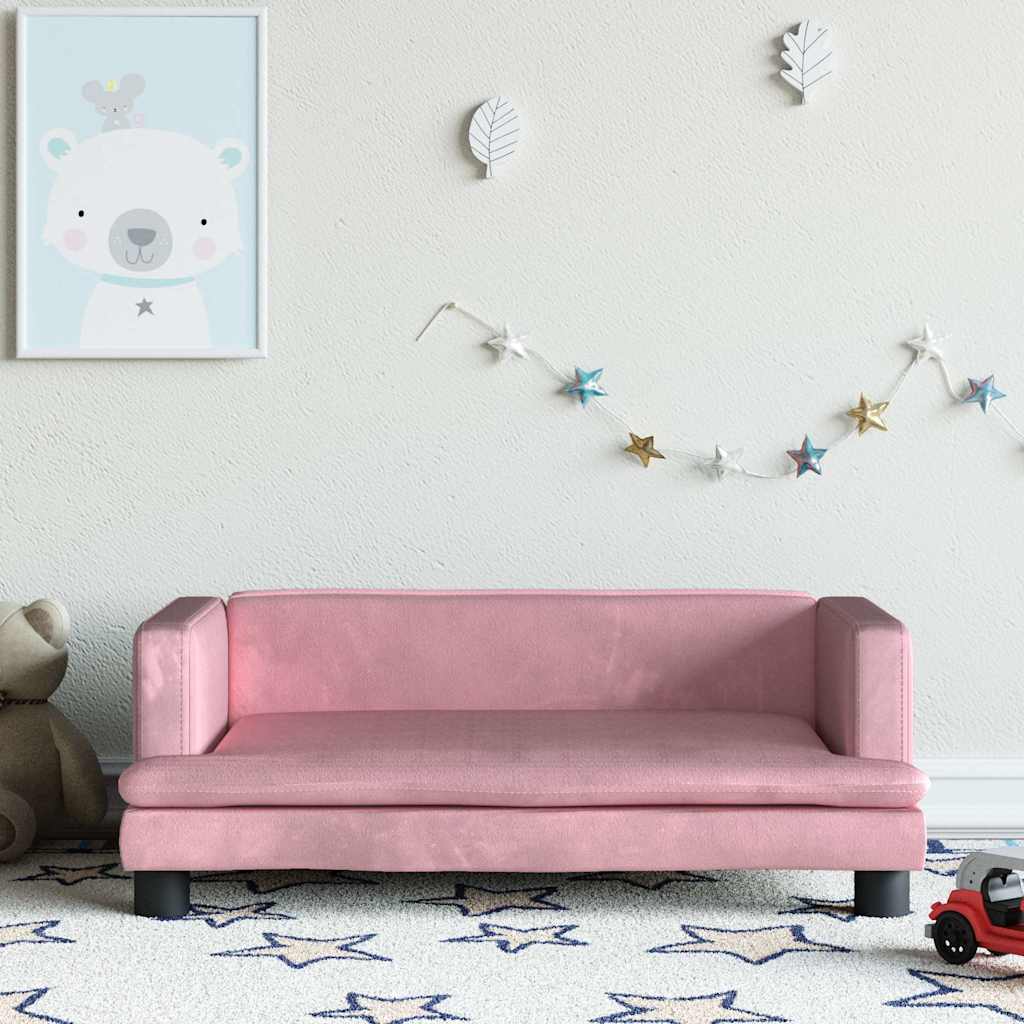 vidaXL Kindersofa Rosa 80x45x30 cm Samt