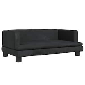 vidaXL lastediivan, must, 80 x 45 x 30 cm, samet