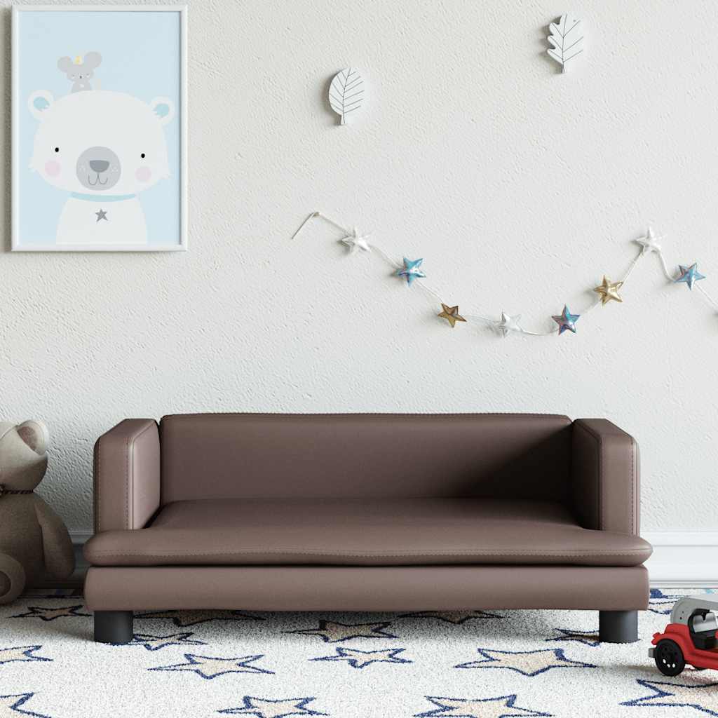 vidaXL Canapea pentru copii, maro, 80x45x30 cm piele artificială